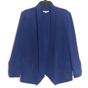 Rebecca Minkoff Blue Silk Drape Collar Blazer Jacket Size 6